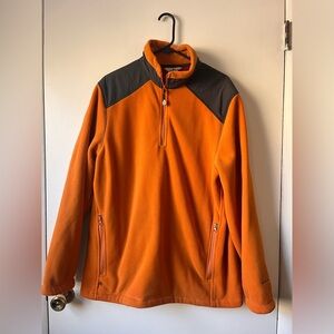 Woolrich Men’s 1/4 Zip Pullover Sweatshirt Large Orange and Dark Gray